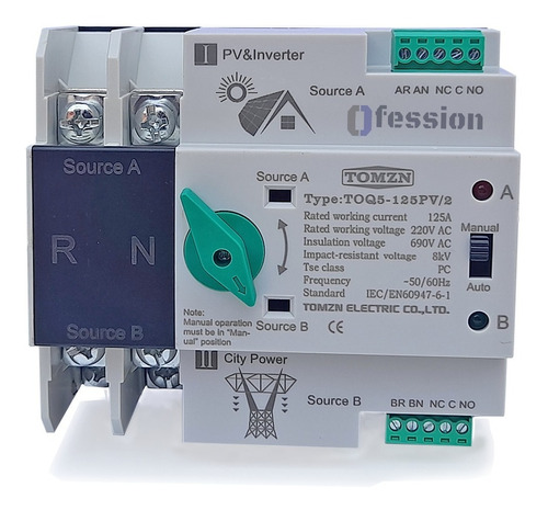 Interruptor Transferencia Automatica Panel Solar Inversor 