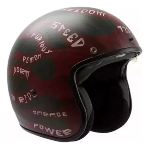 Casco Hawk 721 Abierto Flama Verde Con Bordo Mr Ituzaingo