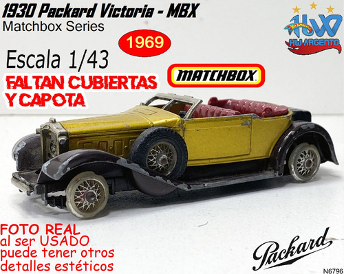 Matchboxusado Hwargento 1930 Packard Victoria - Mbx N6796 19