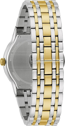 Reloj Bulova 98d180 Para Caballero Original Time Square Color de la correa Plateado/Dorado Color del bisel Azul Color del fondo Azul
