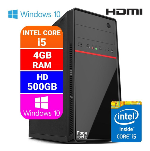 Pc Computador Cpu Intel Core I5 + Hd 500gb, 4gb Memória Ram