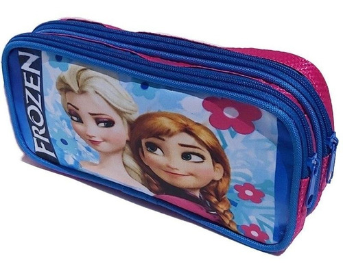 Imagen 9 de 9 de Set De Mochila Kinder Lonchera Térmica Lapicera Doble Frozen