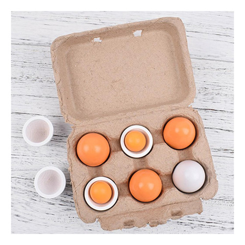 6 Piezas De Huevos De Pascua De Madera Niños Simulan Que