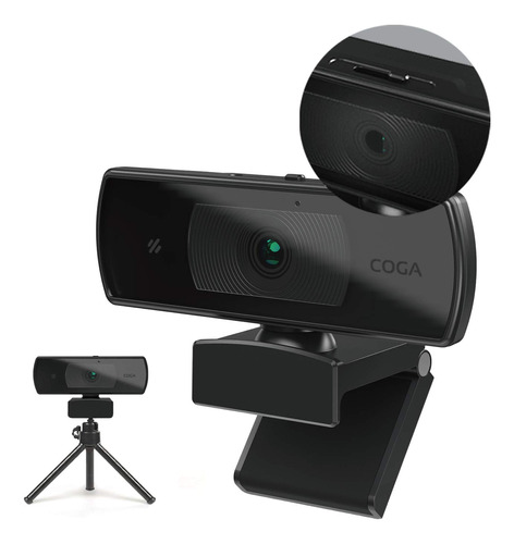 Coga 1080p Auto Focus Cam Tripode Cubierta Privacidad Camara