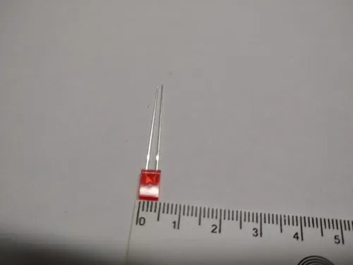 100 Peças - Led Retangular 2x5x7 Difuso Vermelho Promoção