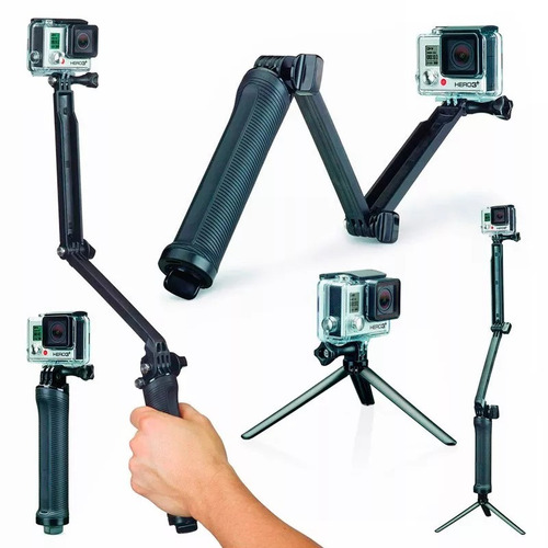 Kit Gopro Bastão 3 Formas Para Camera Action Selfie