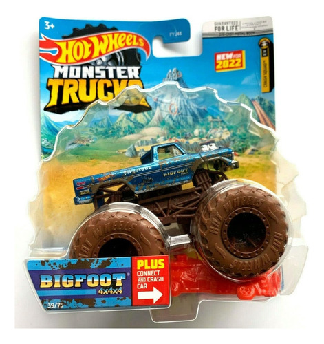 Big Foot Monster Truck Hot Wheels Con Auto Aplastado