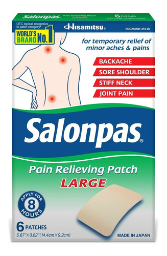 Parches Grandes Alivia Dolores Musculares Salonpas X6