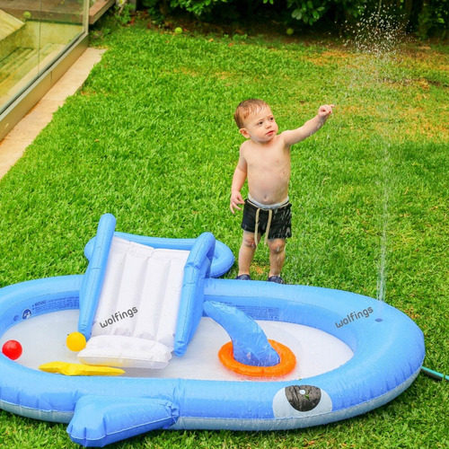 Pileta Inflable Infantil Con Tobogan Juego Bebe Niños Verano