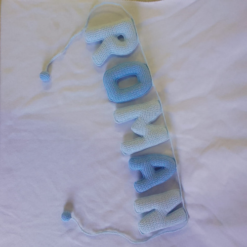 Cartel Nombre Tejido (5 Letras) Agua