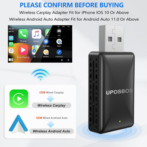Adaptador Inalámbrico Android/carpaly 2 En 1 - Plug & Play