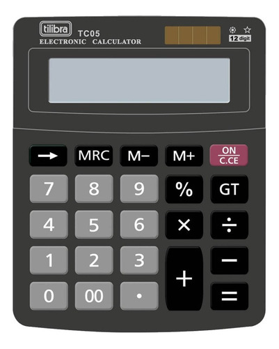 Calculadora De Mesa 12 Dígitos Tc05 Preta Tilibra