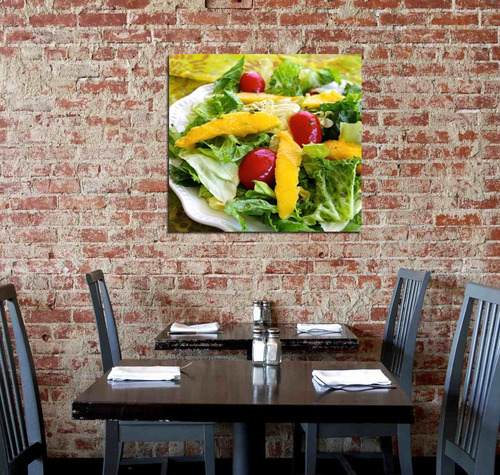 Vinilo Decorativo 45x45cm Ensalada Chef Resto Gourmet