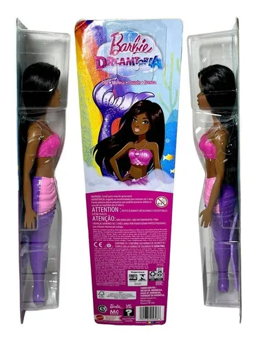 Barbie Negra Sereia Boneca Original Barata Linda Cores Fortes em