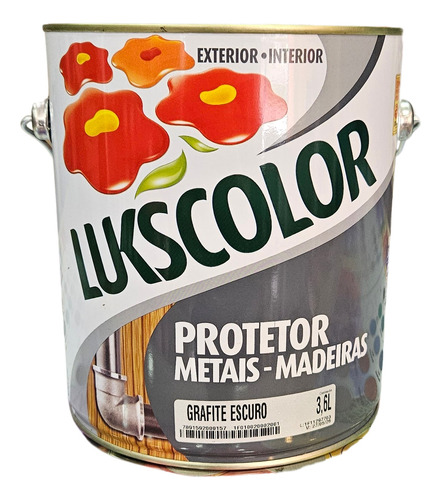 Protetor Para Metais E Madeira Lukscolor Grafite Escuro 3,6l