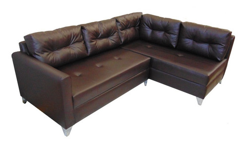 Imagen 1 de 2 de Sofa Modular En L Emerson Derecho Ecocuero Cafe