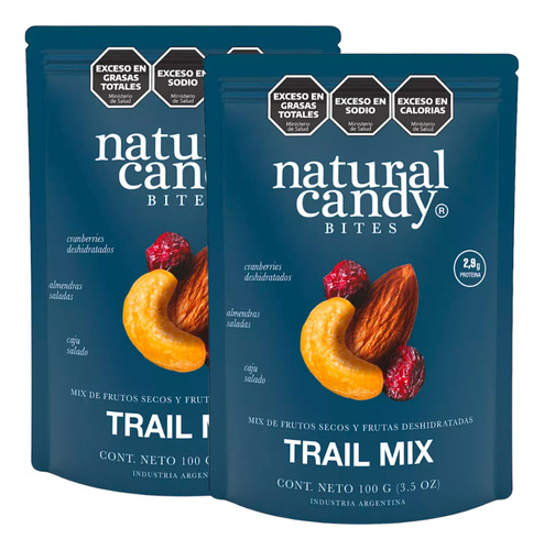 Mix De Frutos Salados Trail Mix Natural Candy 100gr. Pack X2