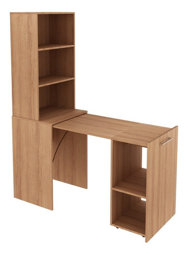 Armário Com Mesa Retrátil Me4171 Tecnomobili Amendoa Ef
