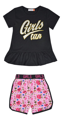 Set Conjunto Niña Blusa Y Short Casual Moda, Mariana