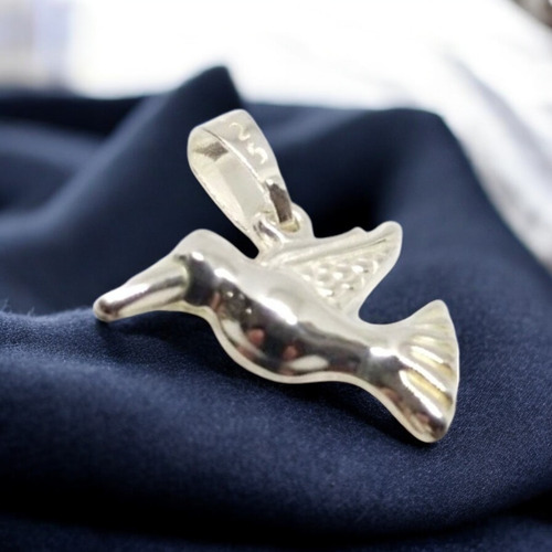 Dije Plata 925 Laminado Ave Pajaro Colibri Mujer Dama Chica Color Plateado