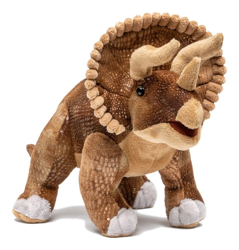 Peluche Dinosaurio Triceratops 45cm Tela Con Textura Real