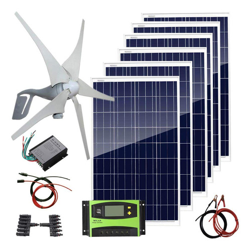 Auecoor 500w Kit Solar Hibrido: Generador Turbina Viento 12v