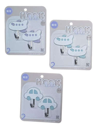 Perchero Infantil Perchitas Pared Con Adhesivo Modelo 1