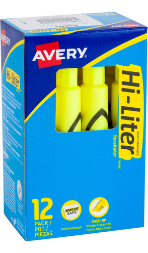 Resaltadores Estilo Escritorio Avery Hi-liter, Tinta Segura 