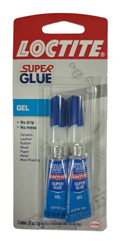 Pega Super Bonder Gel Loctite 2 Gramos Empaque De 2 Unidades