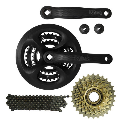 Kit Transmisión Bici Mtb 21v. (plato/palanca+cadena+piñon)