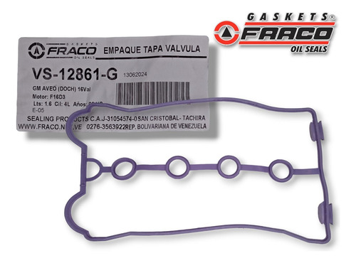Empacadura Tapa Valvula Aveo Fraco