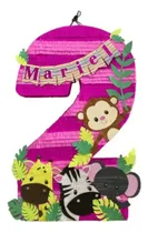 Comprar Piñata Rosa Número Safari - Arcoirispapel En Cartón Rosa Animales Piñata Número Safari Grande