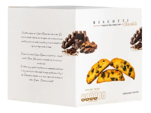 Galleta Biscotti Crujiente Sabor Chocolate 120g  / Cookie 