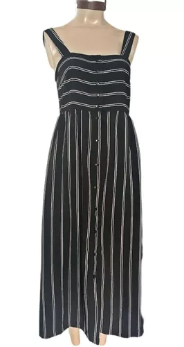 De hecho lineal de madera Vestido Largo Rayas Blanco Y Negro | MercadoLibre 📦