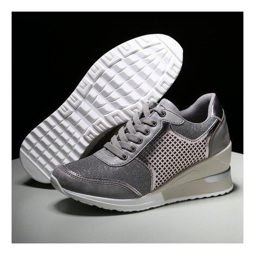 % Zapatillas Informales Transpirables Con Tacón De Cuña De