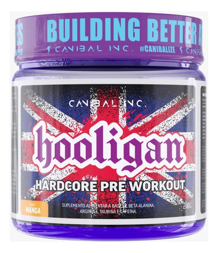 Pré Treino Hooligan 210g Hardcore Pre Workout - Canibal Inc Sabor Manga