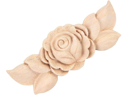 4 Unids Flor De Madera Tallada Esquina Onlay Apliques P...