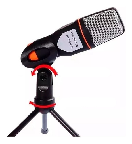 Microfone Condensador De Mesa P2 Tripe Gravação Pc Bm888