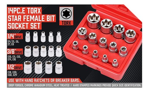 Juego De Enchufes Torx E-torx De 14 Piezas, Juego De Enchufe