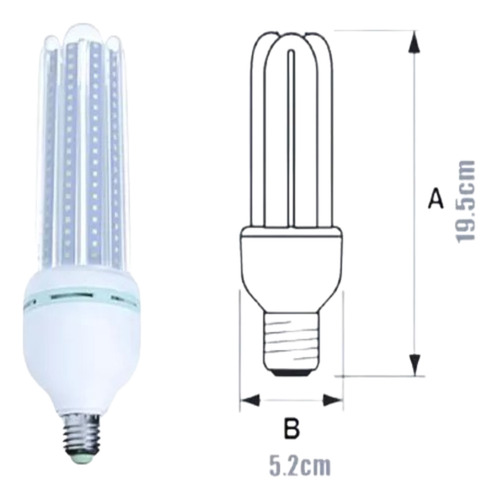 Kit Com 20 Lâmpada Milho Led 20w 4u E27 Espiga Bivolt 6000k