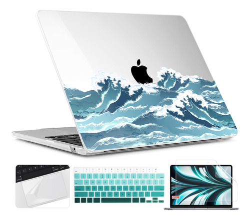Funda Twolskoo Para Macbook Air 13 M2 + C/teclado Ocean