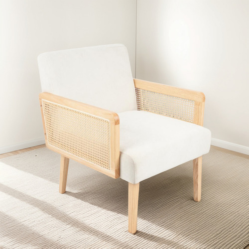 Sillon Madera Rattan Relaxia - Blanco