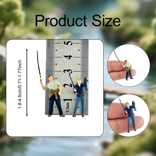 4pcs 1/64 Pescando Hombres Y Mujeres Resina En Miniatura
