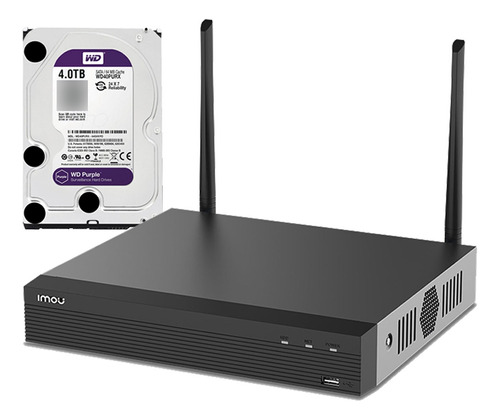 Grabador Video Nvr 4ch Wifi Doble Antena 2.4ghz 2mp Disc 4tb