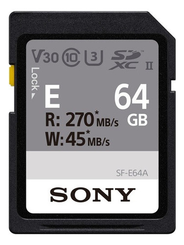 Tarjeta De Memoria Sony Sdxc Uhs-ii Serie Sf-e De 64 Gb