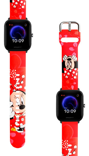 Correa Compatible Con Amazfit Bip U Minnie Mouse Red