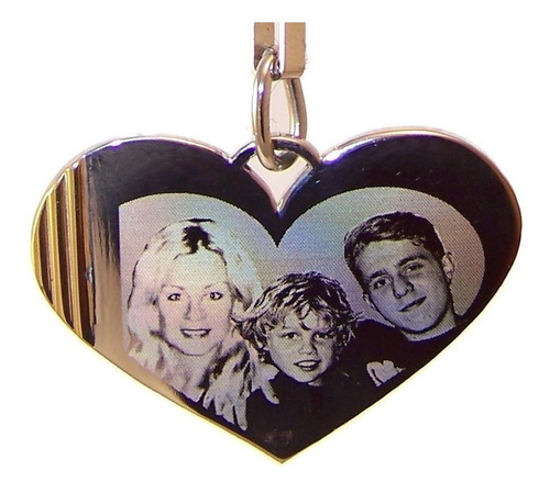 Foto Llavero Acero Oro Personalizado Corazón 41x30mm Novedad