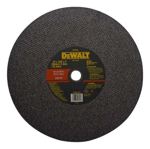 Disco De Corte Dewalt Para Tronzadora 14'' X 3/32'' X 1'' Color Oscuro