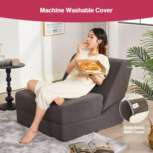 Sofá Cama Plegable Futón De Espuma Viscoelástica 76 Cm Ancho