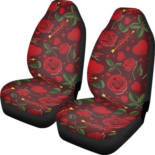 Fusurire Red Rose Love Car Seat Covers For Women Gifts 2pcs